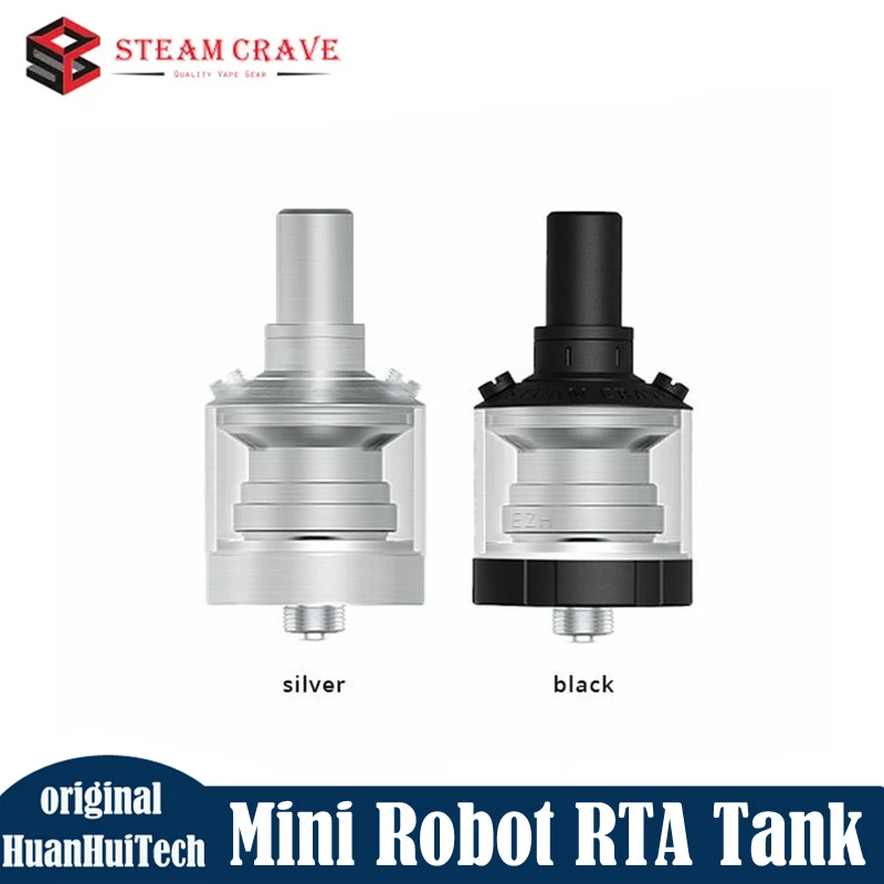 

Original Steam Crave Mini Robot RTA Tank 2/3ml Single Coil Deck Buildable DIY Replaceable Airflow Pins Atomizer For MTL Vape