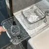 Water Ripple Luxurious Storage Tray Household Transparent Tea Cup Tray with Handle Decorative Bathroom Tray Living Room 1
