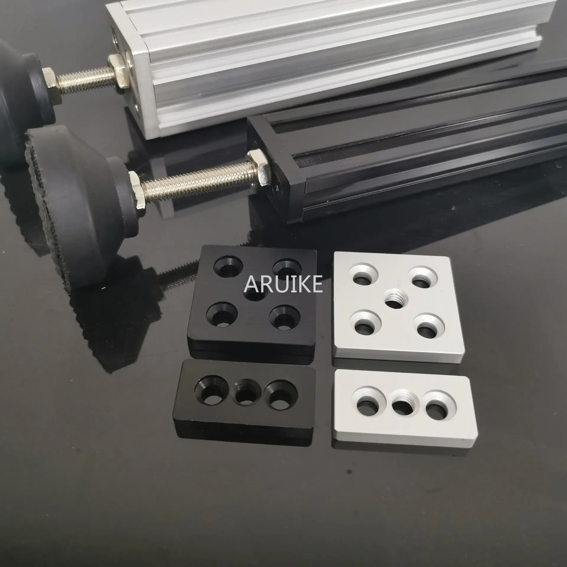 2040 End Face Connection Plate Block Double Slot 4040 Foot Cup Holder Caster Adjustment Support Bottom