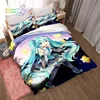 Japanese Kawaii Anime Miku Bedding Set Single Twin Full Queen King Size Bed Set Aldult Kid Bedroom 3D Print 1