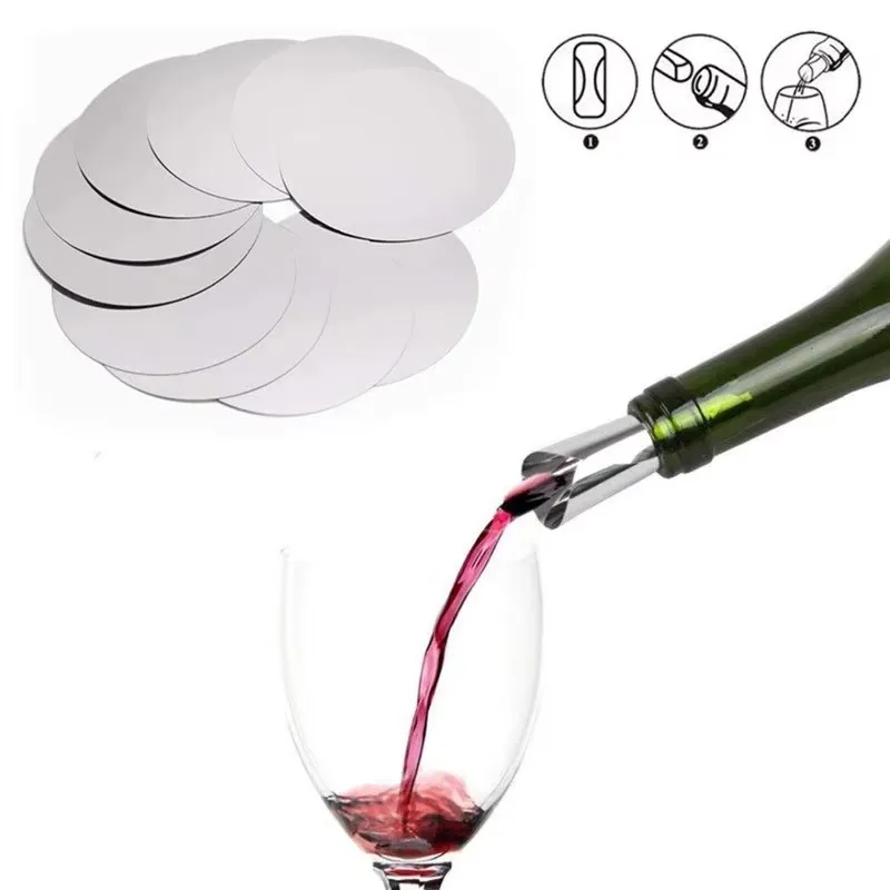 Silver Aluminum Foil Wine Pourer 10/20pcs Foldable Flexible Reusable Mini Drip Stop