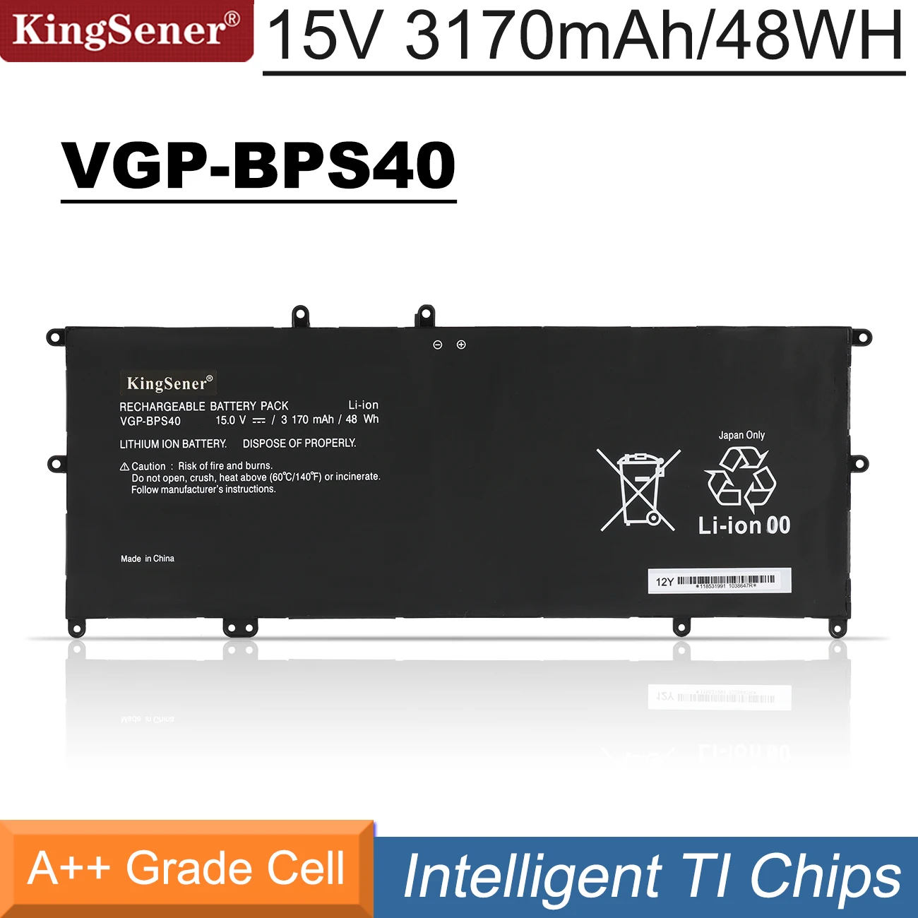 Kingsener Vgp-bps40 Bateria do Portátil para Sony Vaio Flip 14a Svf14n Svf 15a Svf15n17cxb Vgp-bps40 15v 3170mah Livre Anos de Garantia