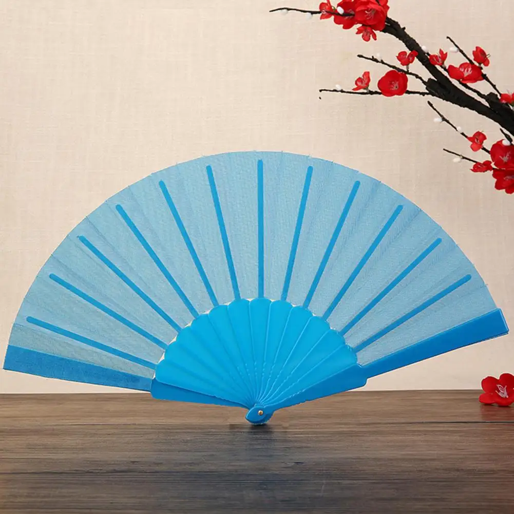 Wedding Folding Hand Fans Plain Smooth Edge Solid Color Flat Fan Party Favors