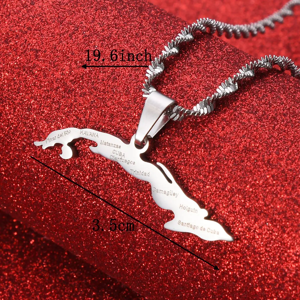 Cuba Map With Cities Necklaces Women,Map of Cuba Charm Pendant Cuban Jewelry 3