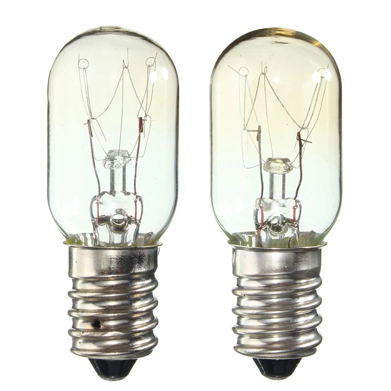 Edison Bulb E14 SES Refrigerator Fridge Light Bulb Tungsten Filament Lamp Bulbs Warm White Ligthing AC 220-230V 10pcs 15W/25W