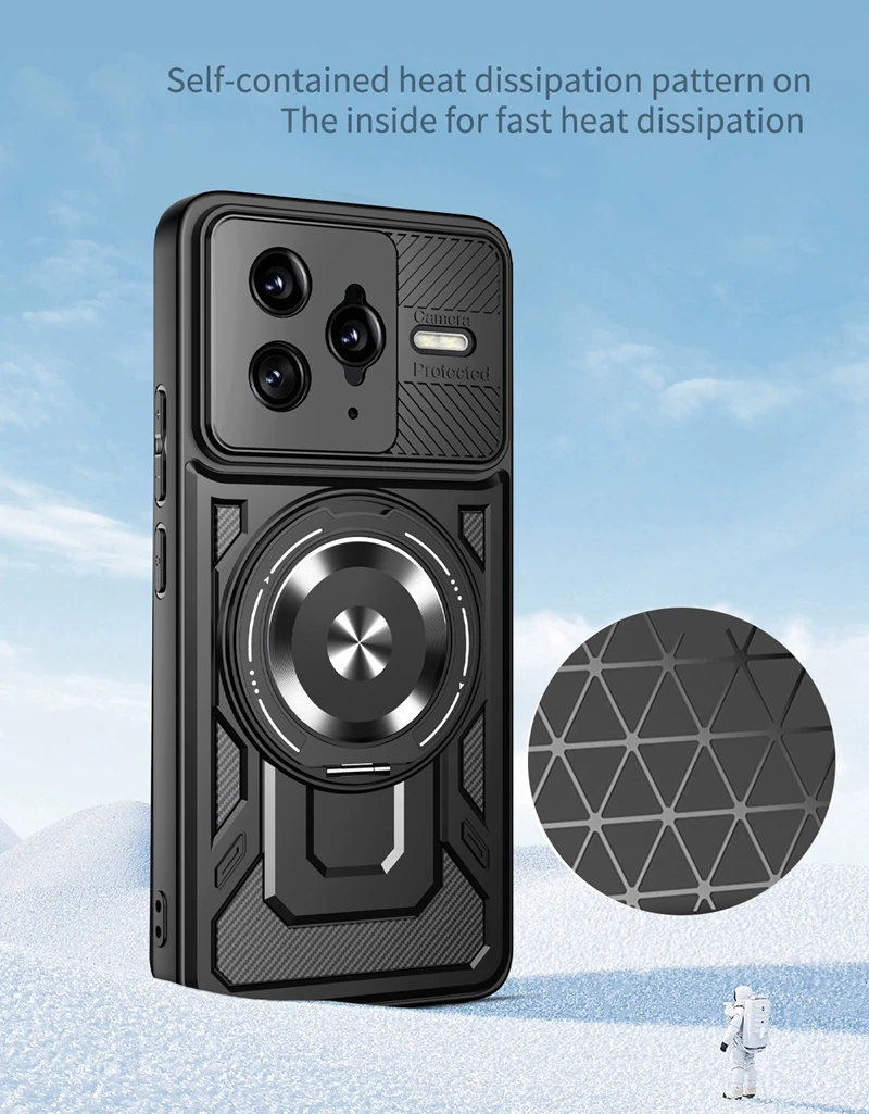 Armor Shockproof MagSafe Wireless Charging Case with Magnetic Ring Stand Holder