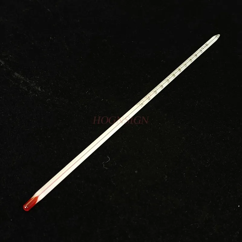1pcs 레드 워터 온도계 0-100 유리 온도계 30cm 화학 실험 장비 유리 기기