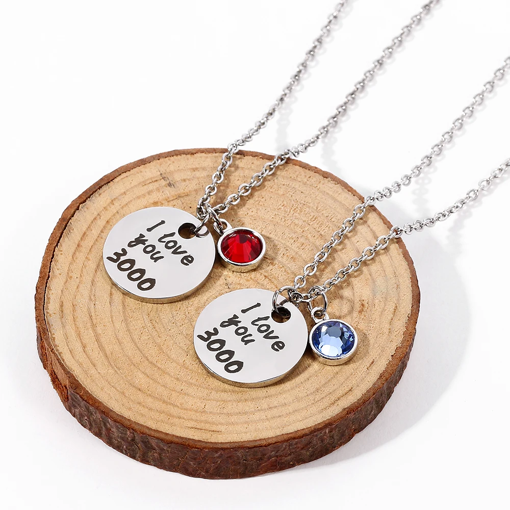 I Love You 3000 times Stainless Steel Jewelry Neck Chain Necklace for Fans Gifts