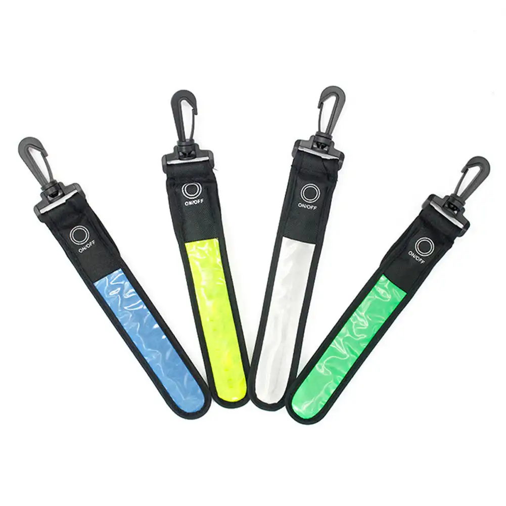LED Glowing Luminous Reflective Backpack Hanging Light Night Running Safety Alert Wristband Outdoor Sport Armband Warning Light