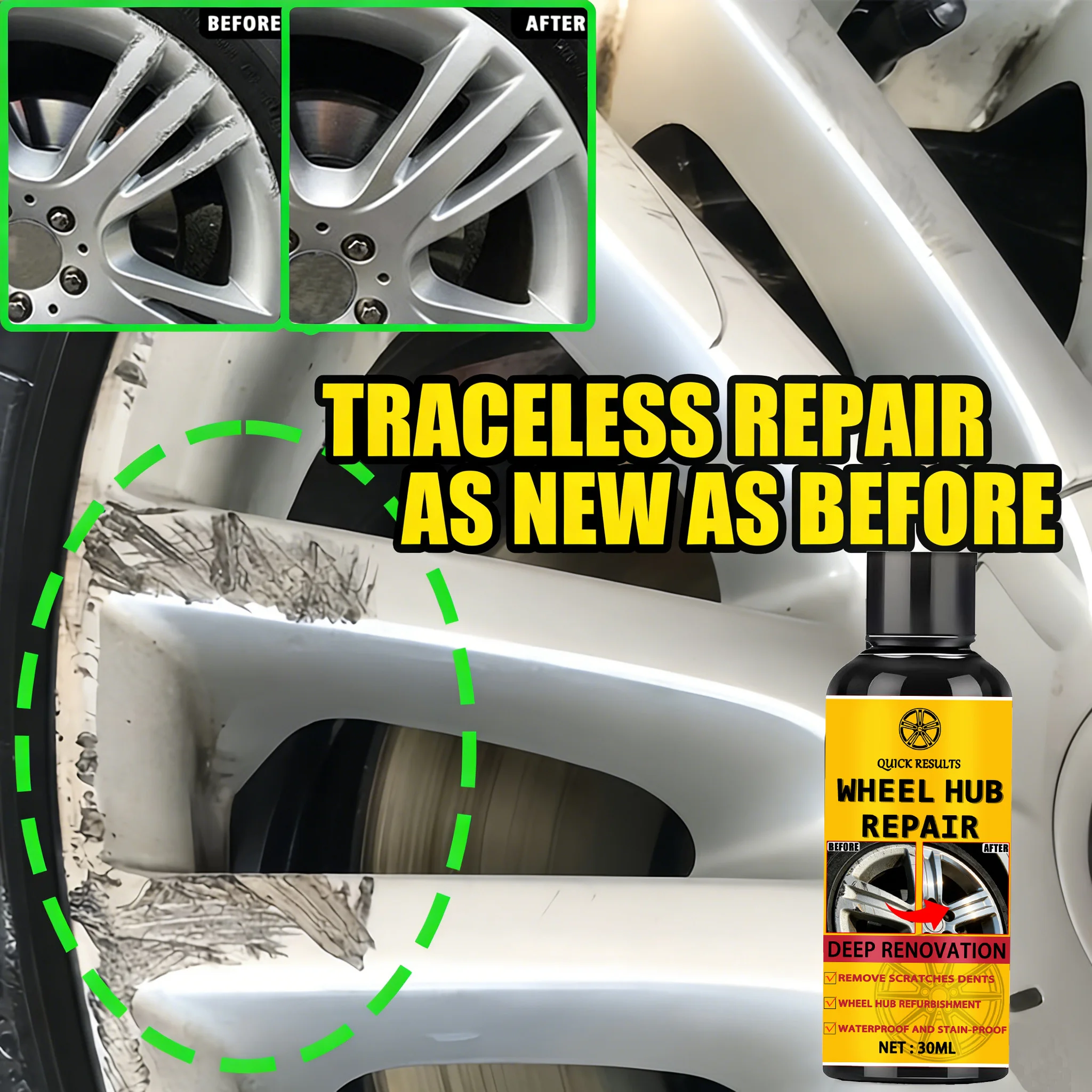 Tire Rim Ding Car wheel hub scratch repair paste, tire rim scratch repair paint ...