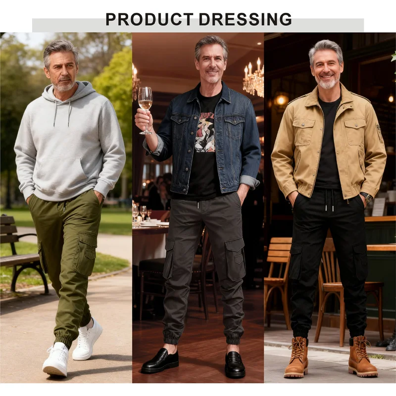 Men's Casual Workwear Pants Wrinkle Resistant Lightweight Pocket Design Suitable for All Seasons