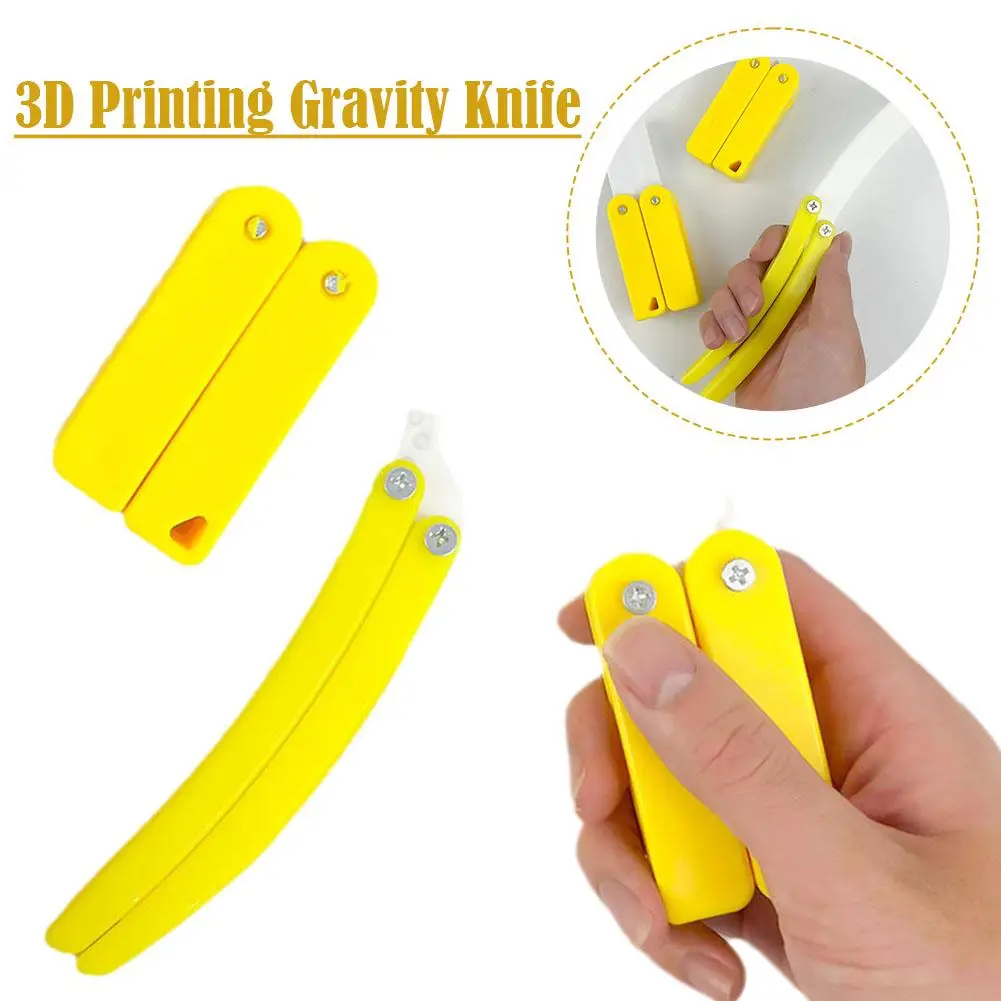 3D Printing Glowing Radish Butterfly Knife Mini Toy Push Gravity Carrot Gift Card J5E9 fidget toys anti stress toys mini fingertip toy