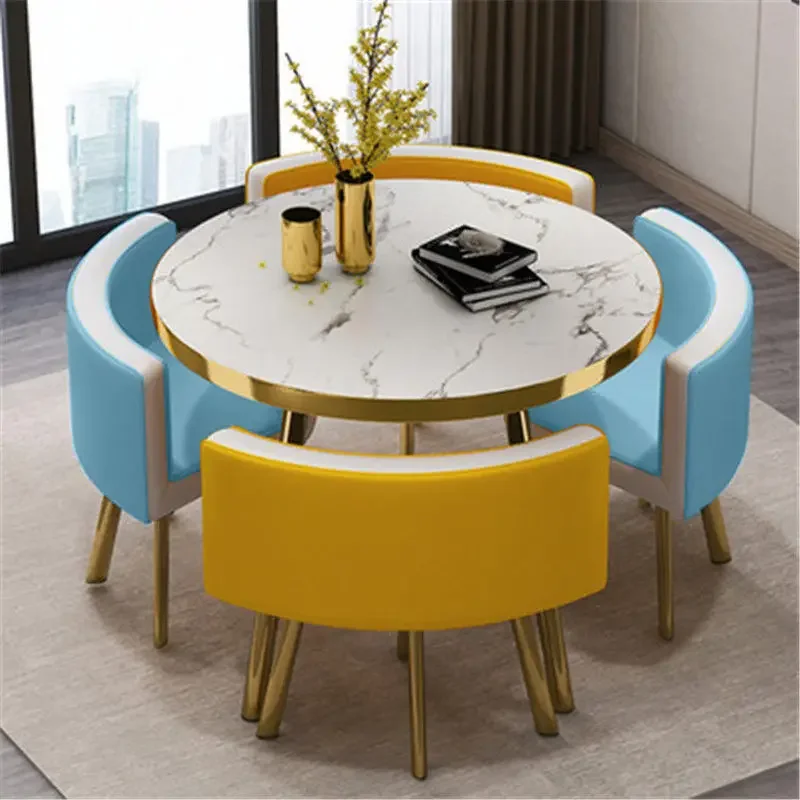 

Simple reception negotiation meeting guests wooden table chair combination milk tea coffee 4S shop leisure round table office