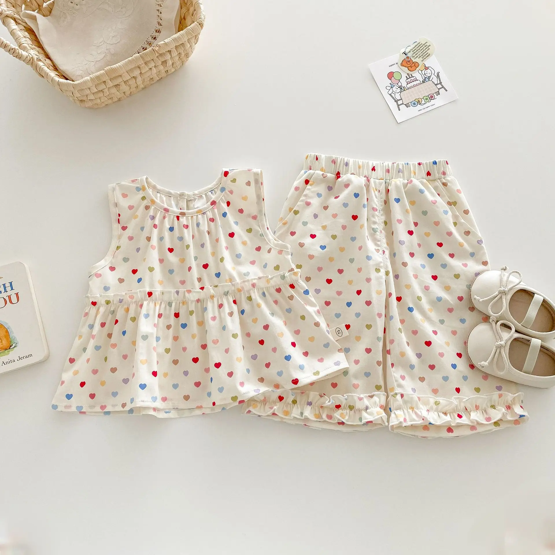 Girls Summer Sleeveless Blouse Set