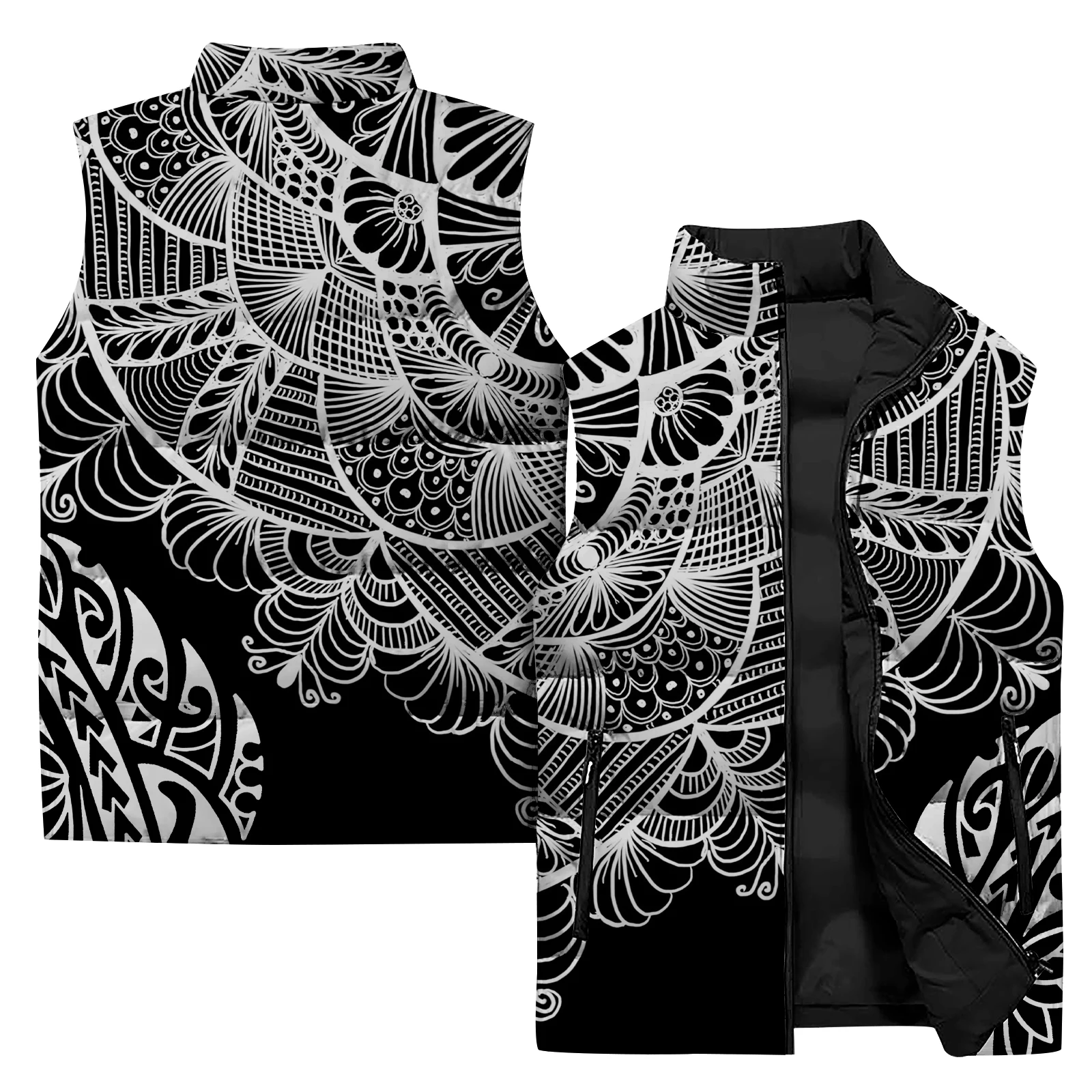 thumbnail image 2 of Chaleco cómodo y resistente al viento y al frío para hombre, chaquetas de invierno con estampado de moda y tendencia de ocio para hombre, chalecos de algodón y gruesos para hombre, ropa para hombre, 2 of 5
