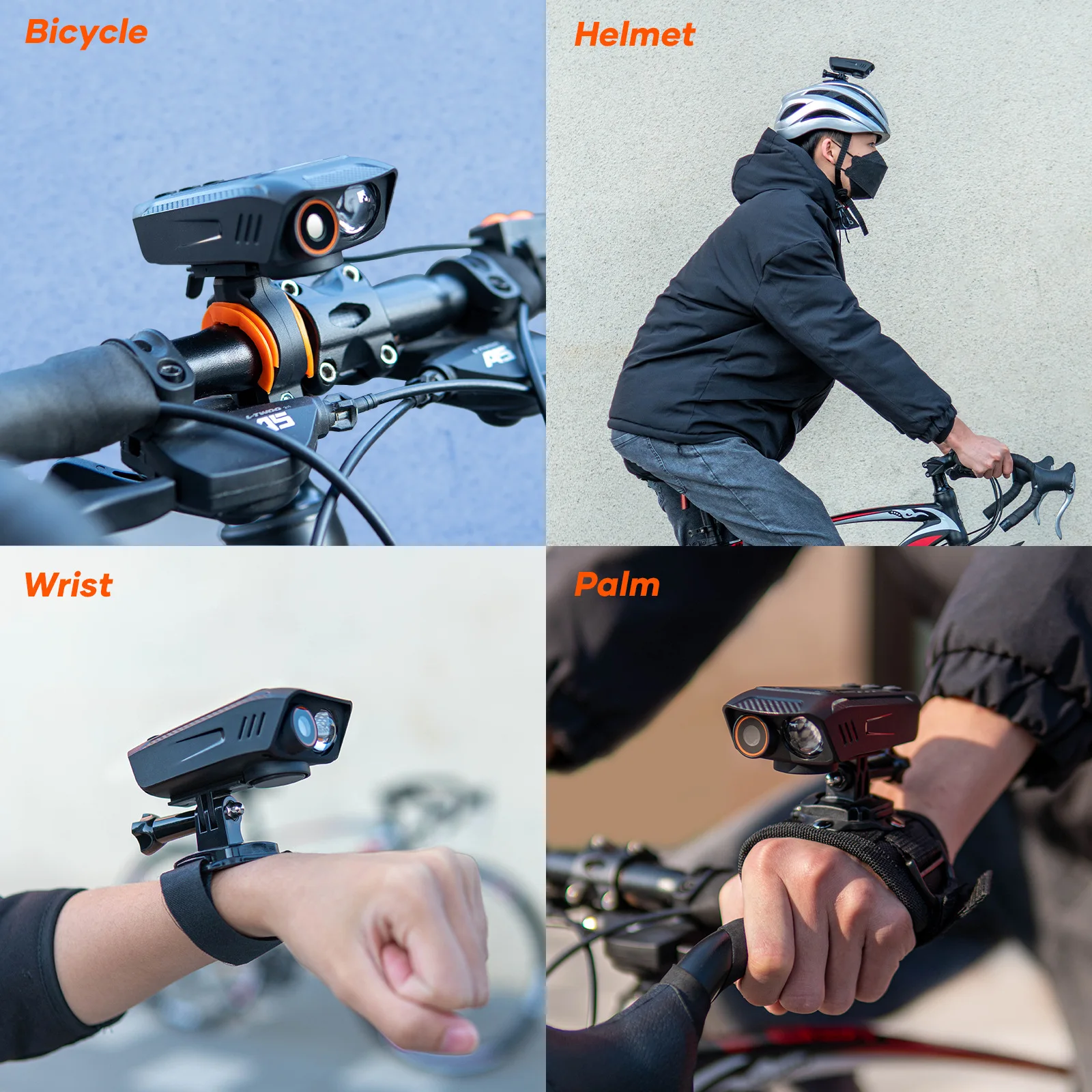 1080P Motorcycle Bike Helmet Camera Outdoor Waterproof Action Cam Drive Recorder 3 In 1 Multifunction Dash Cam with Light Horn 5