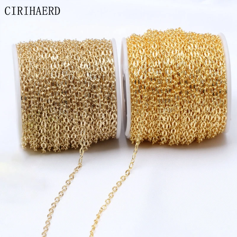 1.2mm/1.6mm Thin Chain 14K/18K Gold Plated Women Jewelry Chains For DIY  Necklace Bracelet Jewelry Making Supplies Accessories