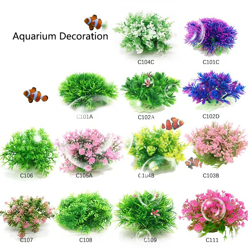 Artificial Wide Short Fish Tank Aquarium Plastic Plant Simulation Water Plants Grass For Fish Tank Aquarium Decoration Beautiful