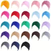 Turban Hats Solid Color Elastic Head Wraps Ramadan Beanies Chemo Cap Headscarf For Women 2