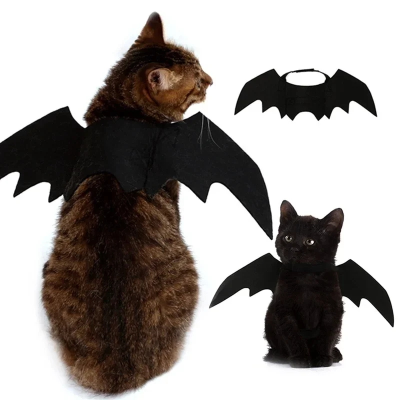 1PcsHalloween Cute Pet Clothes Black Bat Wings Harness Costume Cosplay Cat Dog Halloween Party for Pet Supplies 1