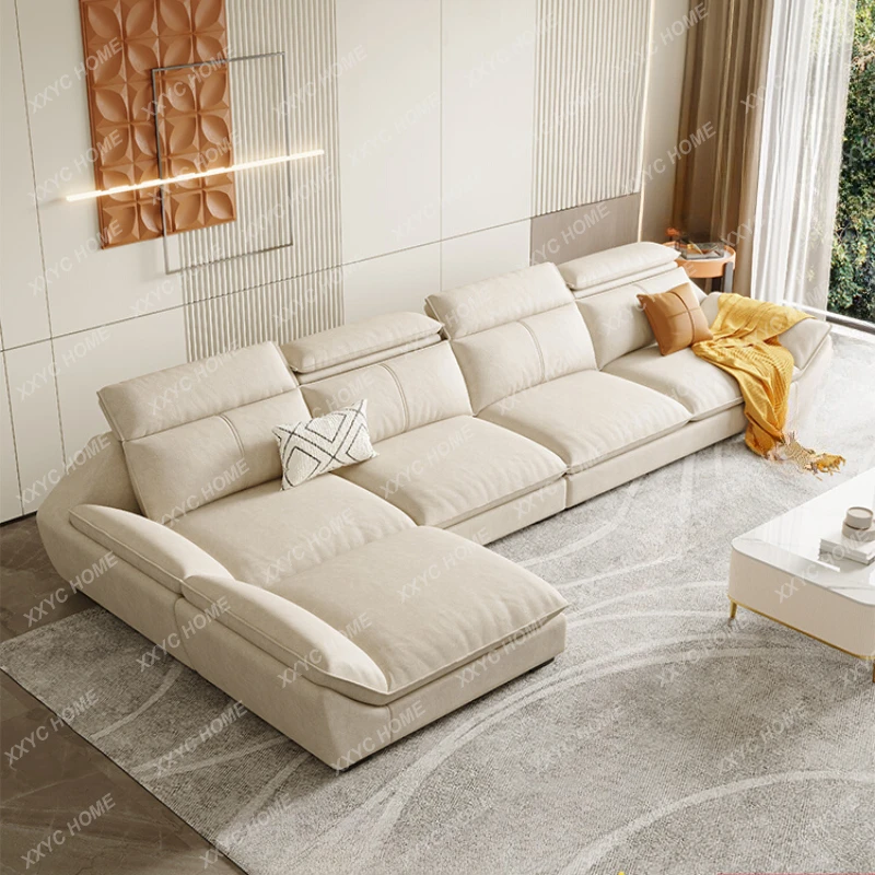 

Technology Cloth Sofa Nordic Modern Minimalist Living Room Straight Row Three-Person Fabric LaTeX Style Fabric Sofa