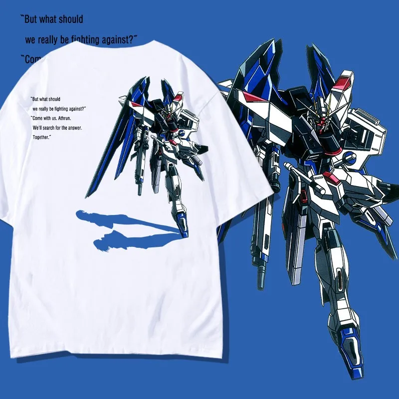 

Mobile Suit Gundam Joint T-shirt Men Short Sleeve Summer Boys Day Anime Clothes Children's Fashion Brand Half Sleeve Cotton