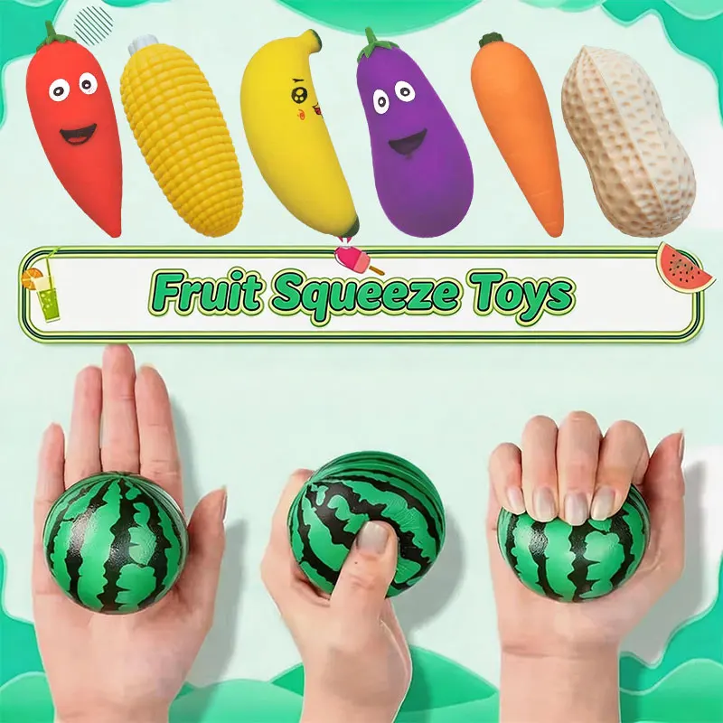 Stress Relief Fruits Squishy Toys - Anti-Anxiety Stretchy & Slow Rebound Squeeze Collection
