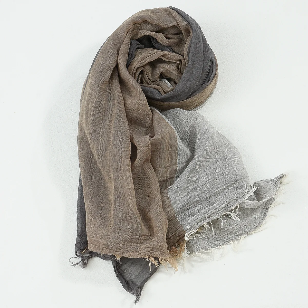 Cotton Camel Linen Scarf Men Long Patchwork Scarf for Men Tassel Winter Mens Scarves Fashion Men's Accessories - 6