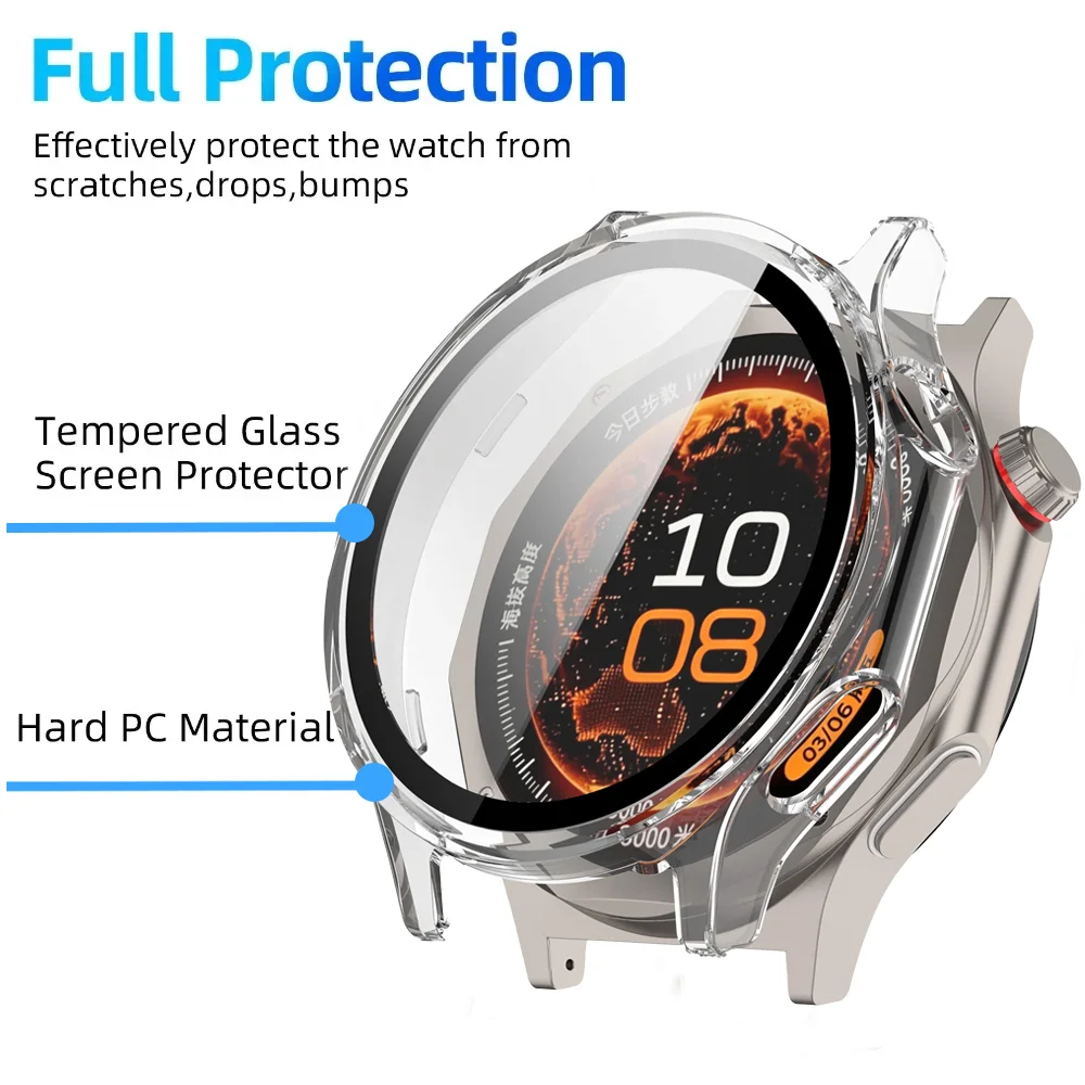Premium HD Tempered Glass + PC Protective Case with Screen Protector Shell and Membrane Integration Cover