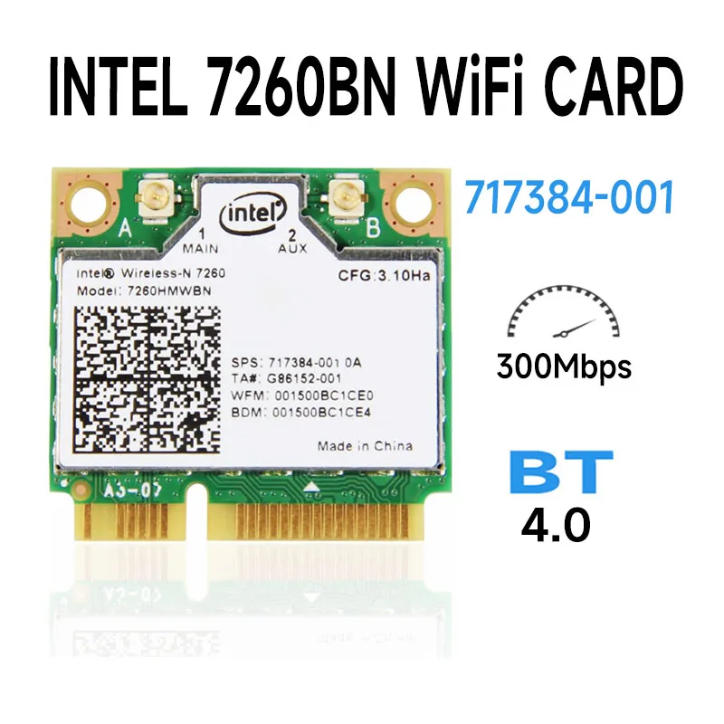 Wireless-N 7260 7260Hmw Bn Half Mini Pci-E Bluetooth Bt Wireless Wifi Card 802.11 Cad 2.4Ghz