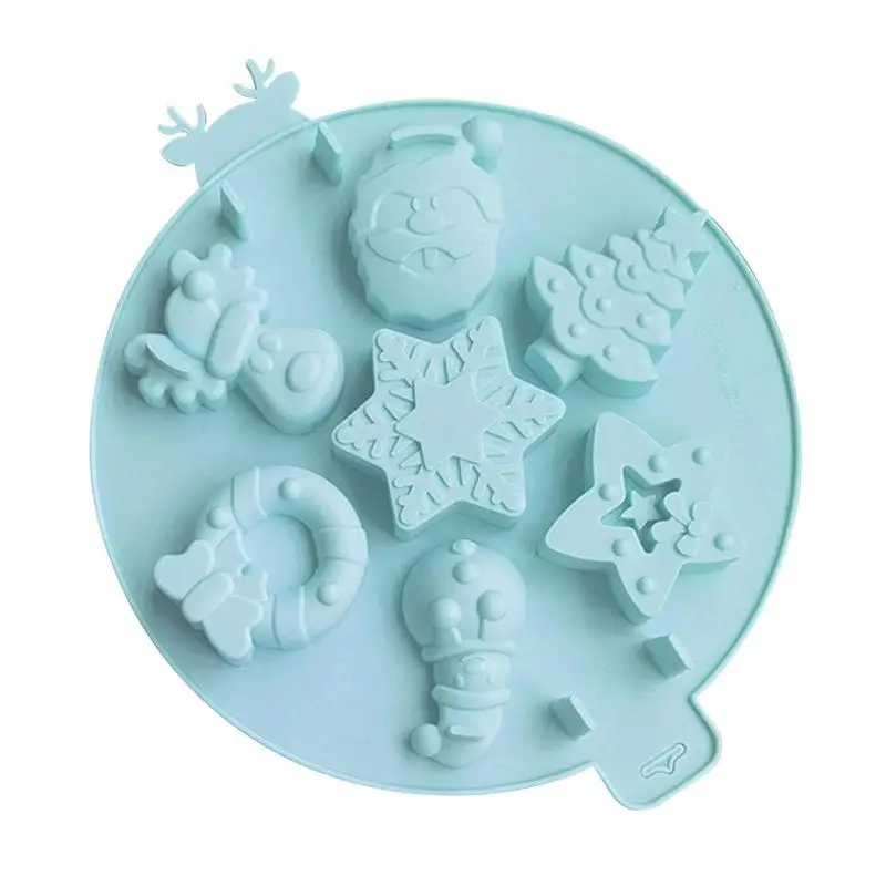 

Christmas Chocolate Molds Silicone Christmas Cake Molds Silicone With 7 Models Non-Stick Chocolate Jelly Cake Baking Mold