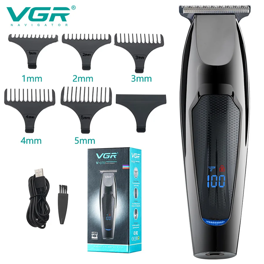 

V-070 Hair Clipper Oil Head Engraving Electric Clippers LCD Digital Display Household Professional Electrical Appliances