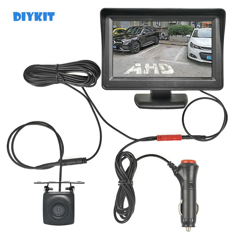 

DIYKIT 4.3inch AHD Rear View Car Monitor 1280*720 Vehicle Reverse Backup Starlight Car Camera Video Parking System Car Charger