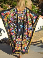 Beach Dresses Bird Bohemian Kaftans for Women 2025 New Loose Bikini Cover Ups Maxi Robe Elegant Bathing Suits - Image 4