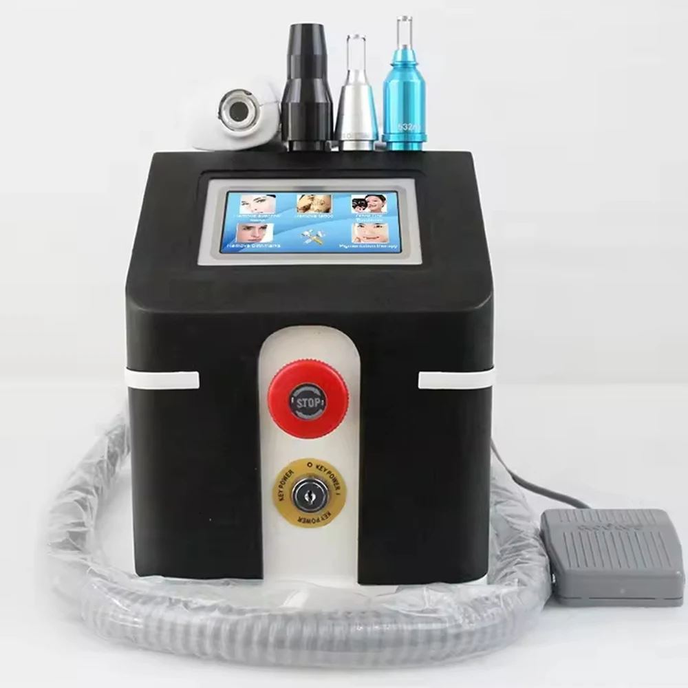 Portable Nd Yag Carbon Laser Peel 2 in 1 Picosecond Laser Tattoo Permanent Pigmentation Removal Machine Burning Body Sliming