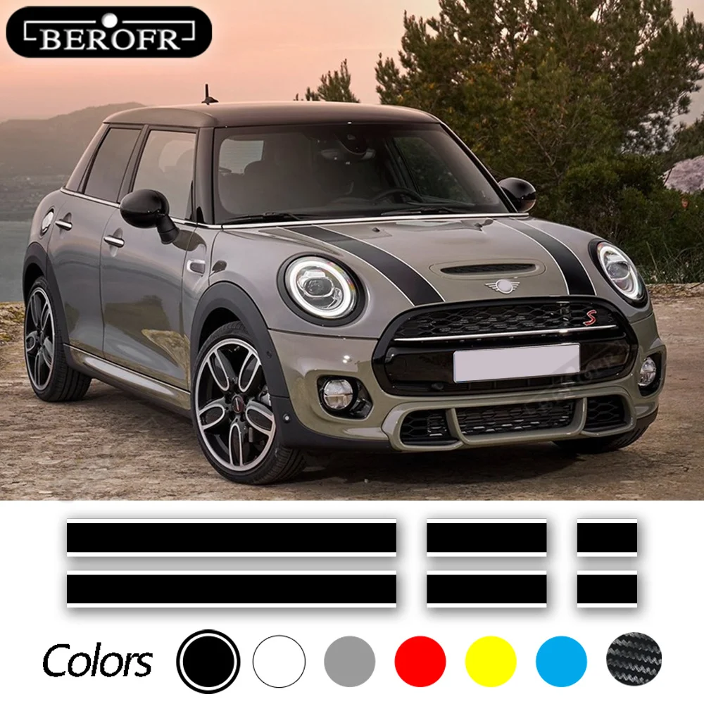 

Car Body Hood Sticker Bonnet Stripes Engine Cover Band Rear Vinyl Decals For MINI Cooper F56 R56 F55 F57 R57 JCW Accessories