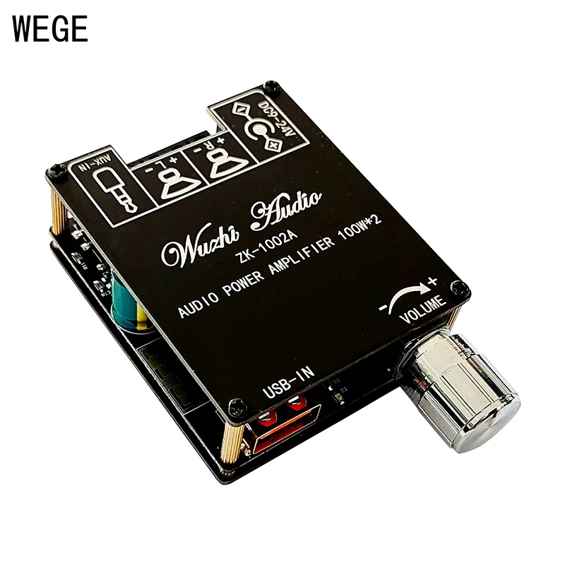 WEGE ZK-1002A 100Wx2 BT 5.1 Audio Digital Power Amplifier Board Stereo AMP 2.0 Channel AUX Home Music Wireless Wuzhi Audio APP