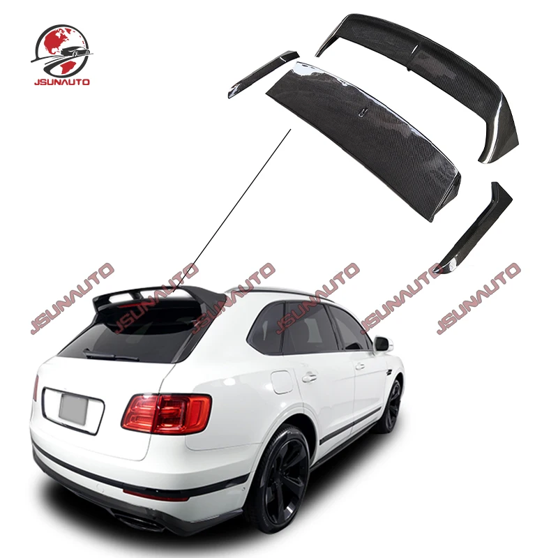 

New Arrival Car Wing W12 Style Carbon Fiber Roof Rear Wing Rear Trunk Spoiler For Bentley Bentayga 2016-2019 Model