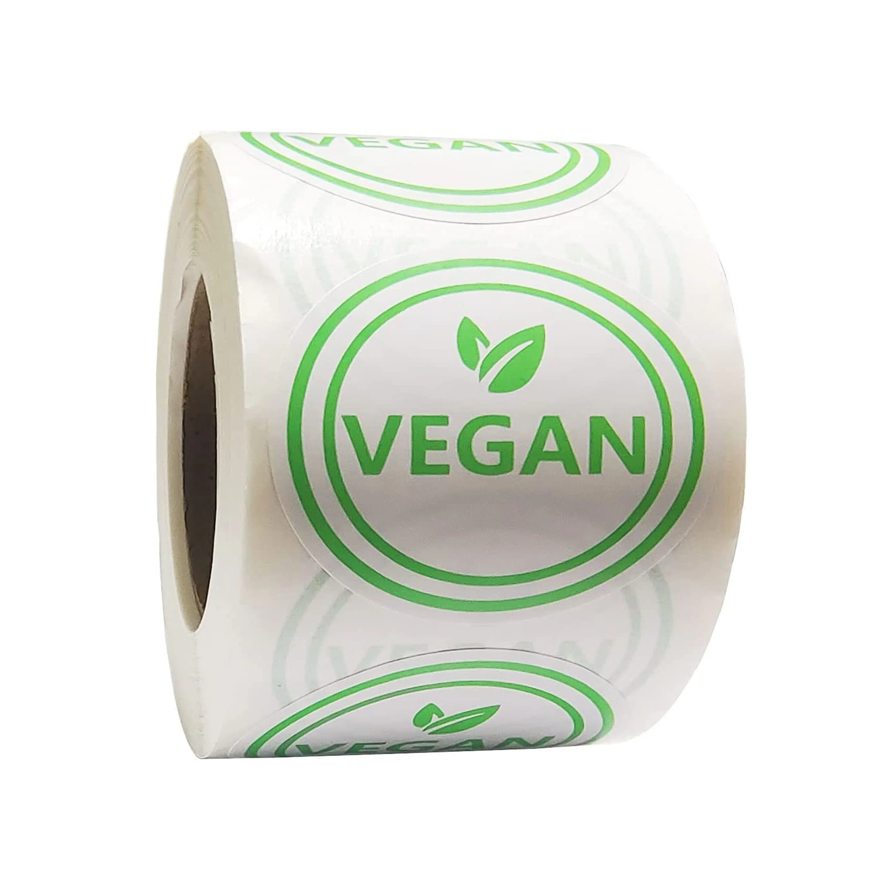 Vegan Food Rotation Labels,1.5 Inch Round Circle Dot Vegan Stickers(500 pcs per roll)