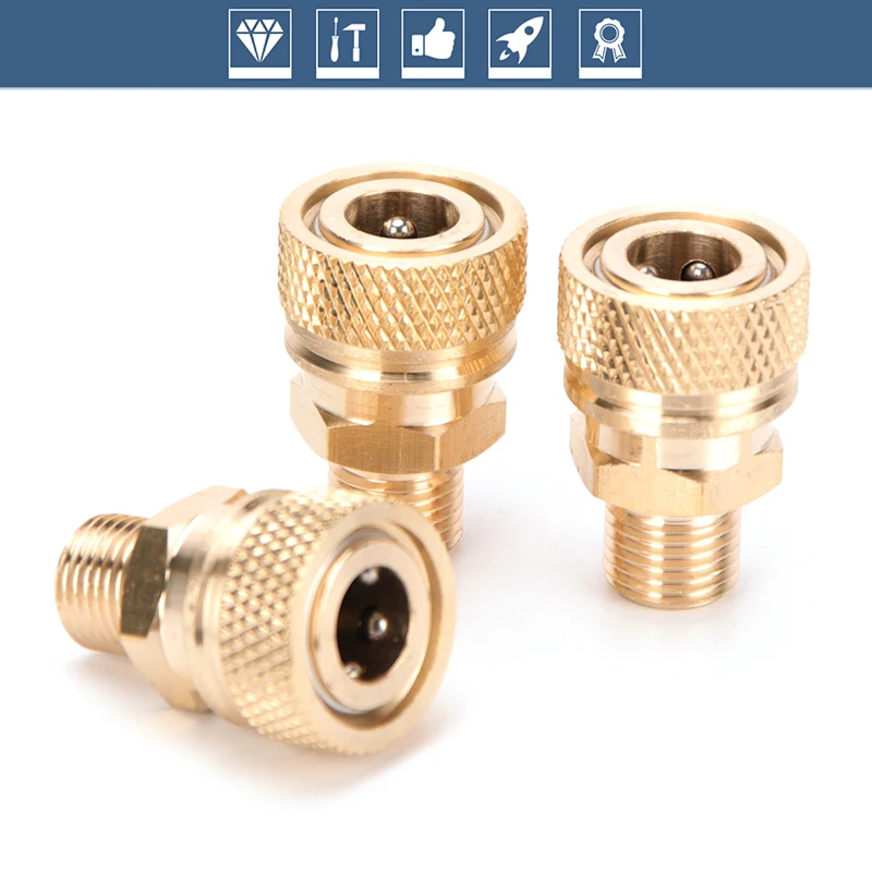 M10x1 Thread Male Quick Disconnect 8mm Coupler Sockets Copper Fittings 1pc pneumatic quick coupling