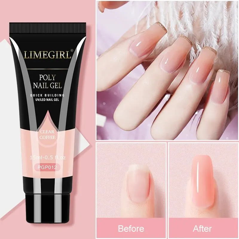 LIMEGIRL Nail Extension Gel Set With UV LED Lamp Quick Extend Mold Nail Kit Gel Set Vernis Semi Permanent For Manicure Set 2