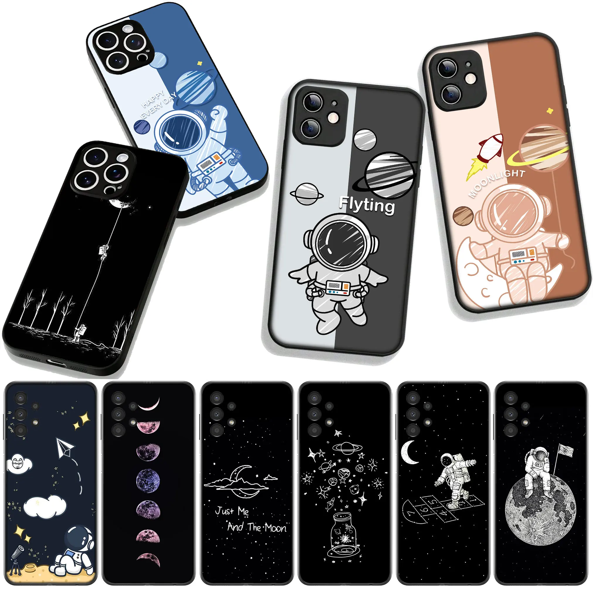 Astronaut Moon Creative Design Art Case for Motorola Moto Edge & G Series