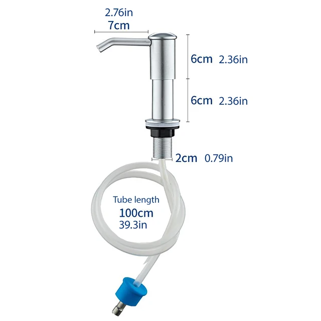 เครื่องจ่ายสบู่เหลวอ่างล้างจานแบบสองพอร์ต ท่อต่อขยาย เครื่องจ่ายสบู่เหลว ผงซักฟอกแบบใช้ซ้ำได้ และเครื่องจ่ายเจลทำความสะอาดมือ 3