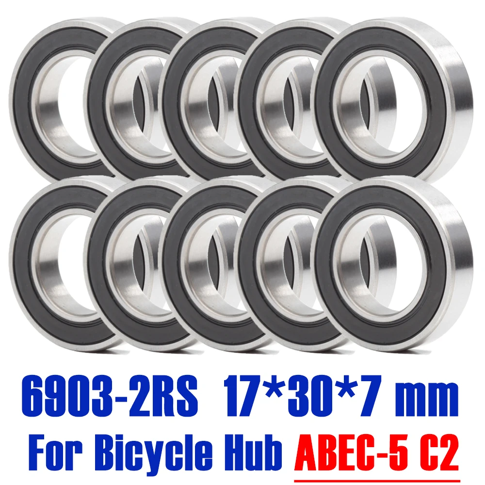 6903-2RS Bearing 17*30*7 mm 10 PCS ABEC-5 17 30 7 6903RS Bearings For Bicycle Hub Front Rear Hubs Wheel miniature ball bearings bicycle ball bearing bicycle wheel hub bearings