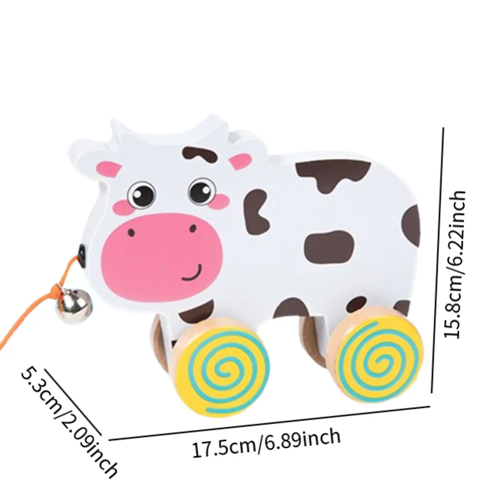 Wooden Pull Along Toddlers Toys, Animal Walking Pull Toy, Developmental Toys for