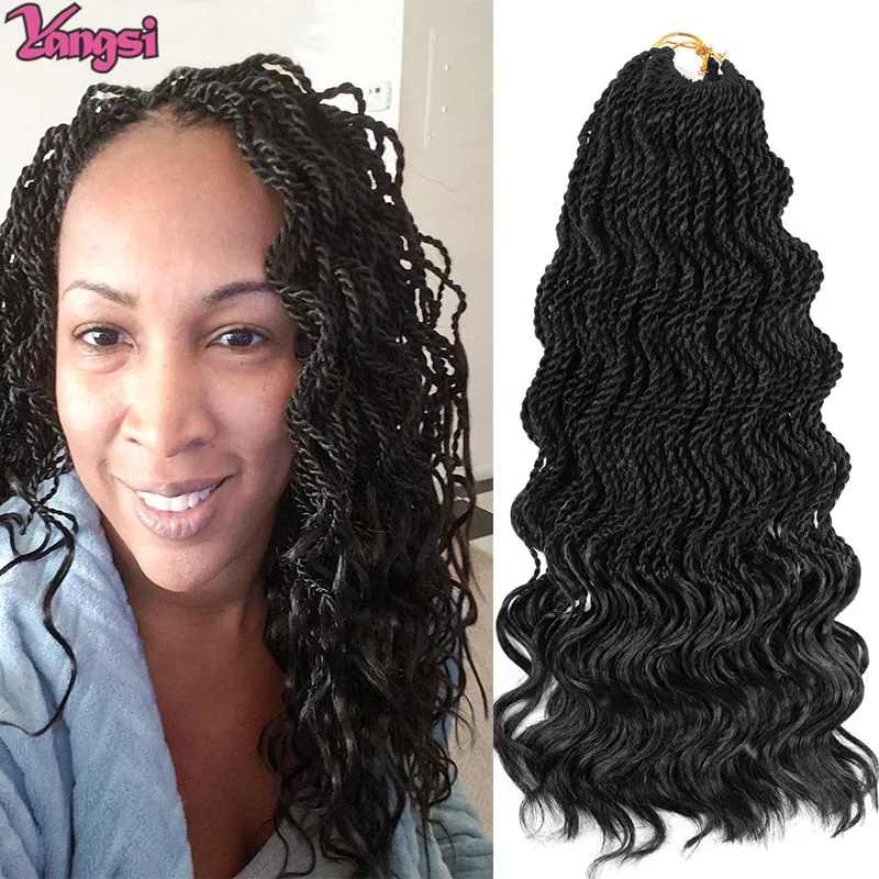 

Full Star Ombre Braiding Hair Senegalese Twist Curly Ends Crochet Braids Synthetic Crochet Braids Hair 14" 35 strands /pack