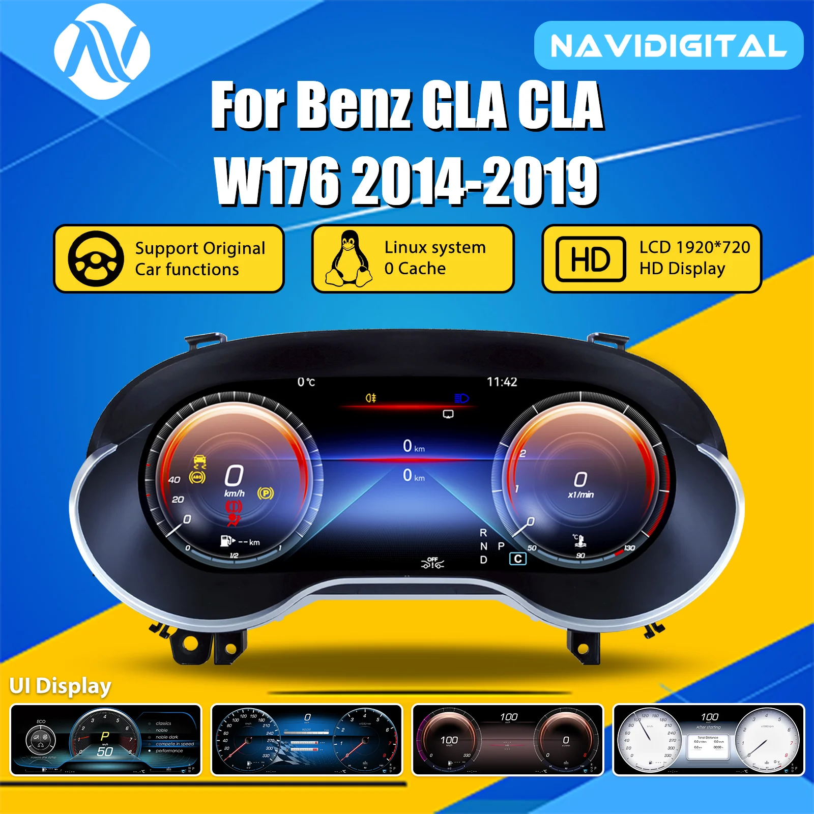Panel de Instrumentos Digital para Benz GLA CLA W176 QX30 Años 2014-2019, Velocímetro Virtual, Panel de Instrumentos 1