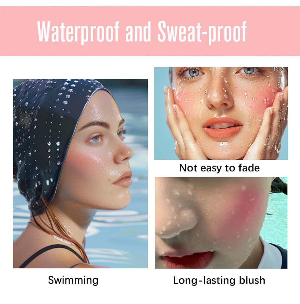 Description Picture 6 of itemPink Matte Butter Powder Blush Beauty Blush Palette High Pigment Facial Blush Powder For Women Long-Lasting Butter Scent Blush