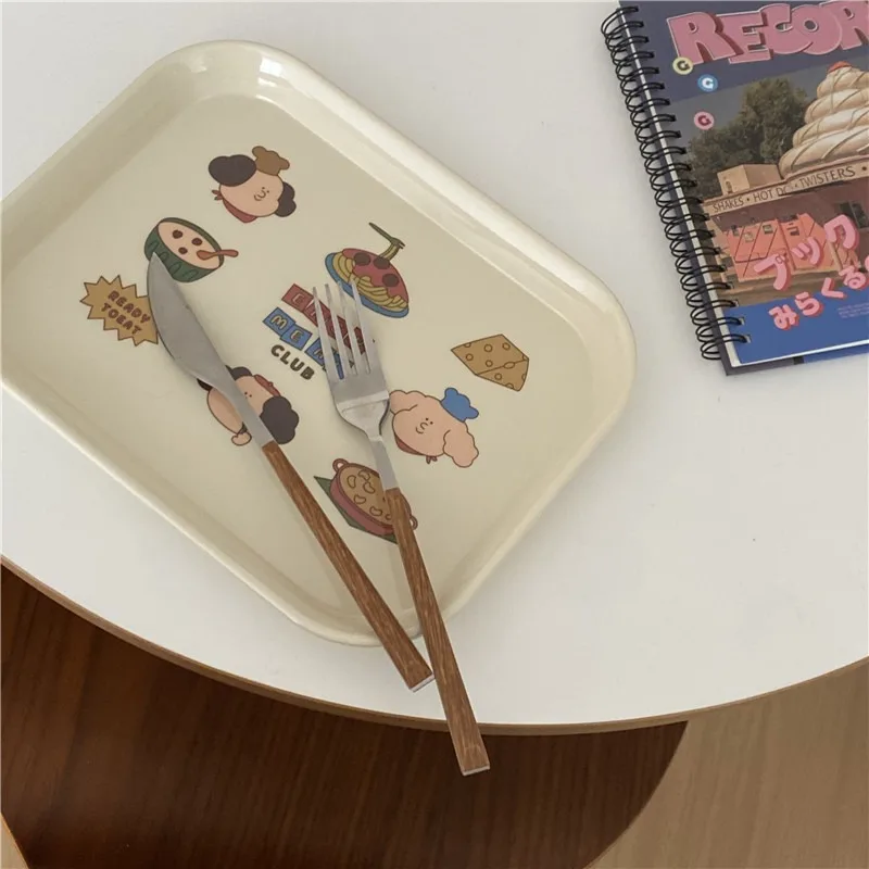 cute cartoon breakfast tray table debris storage snacks ornaments tray posing decorative props
