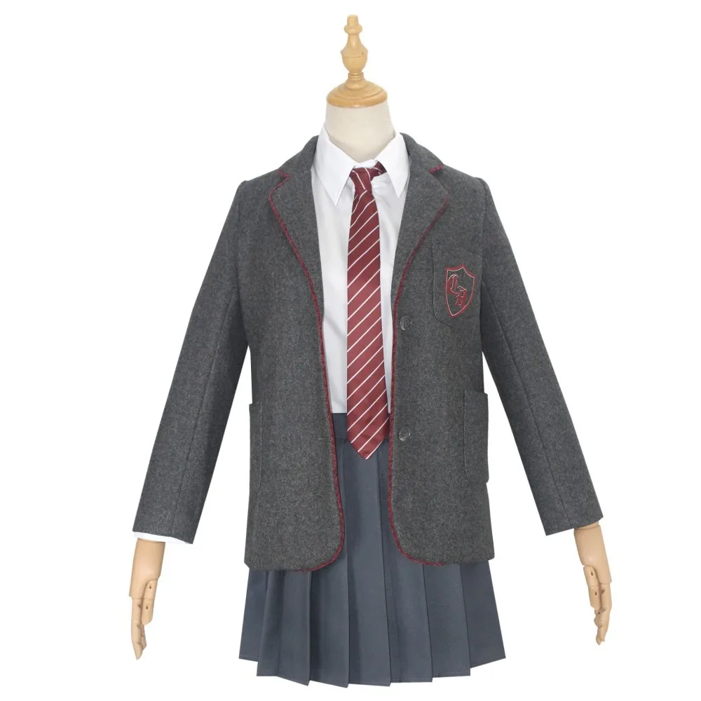 Cosplay Costume Halloween Dress Outfit Movie Matilda School Uniform Coat Skirt Tie For Kids Girls
